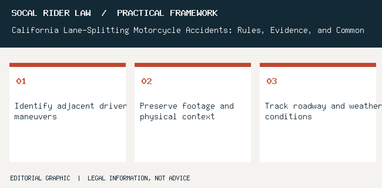 Identify adjacent driver maneuvers; Preserve footage and physical context; Track roadway and weather conditions