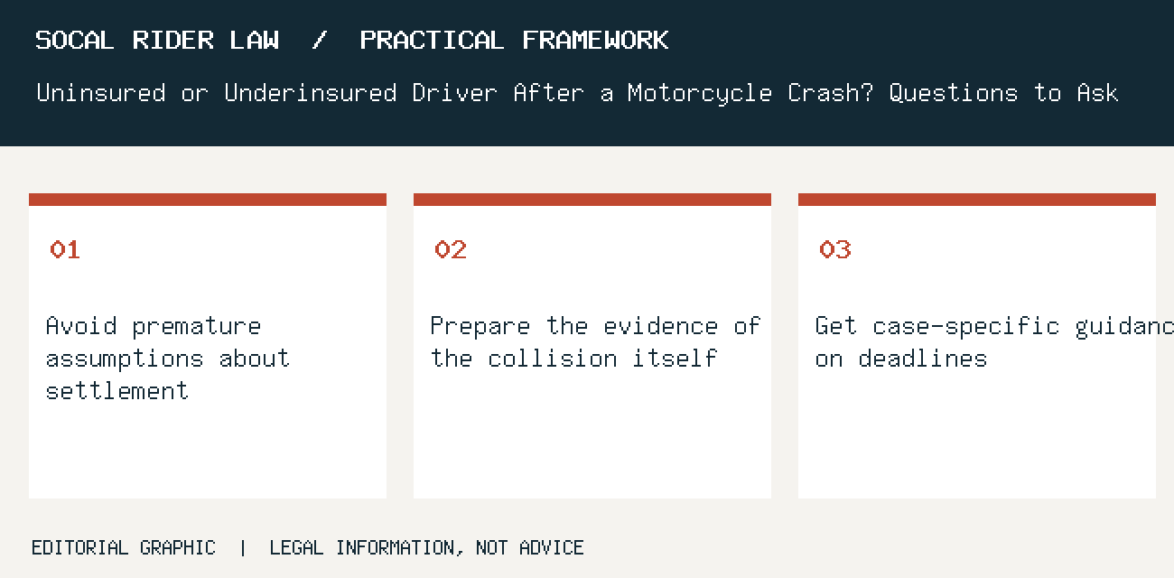 Avoid premature assumptions about settlement; Prepare the evidence of the collision itself; Get case-specific guidance on deadlines